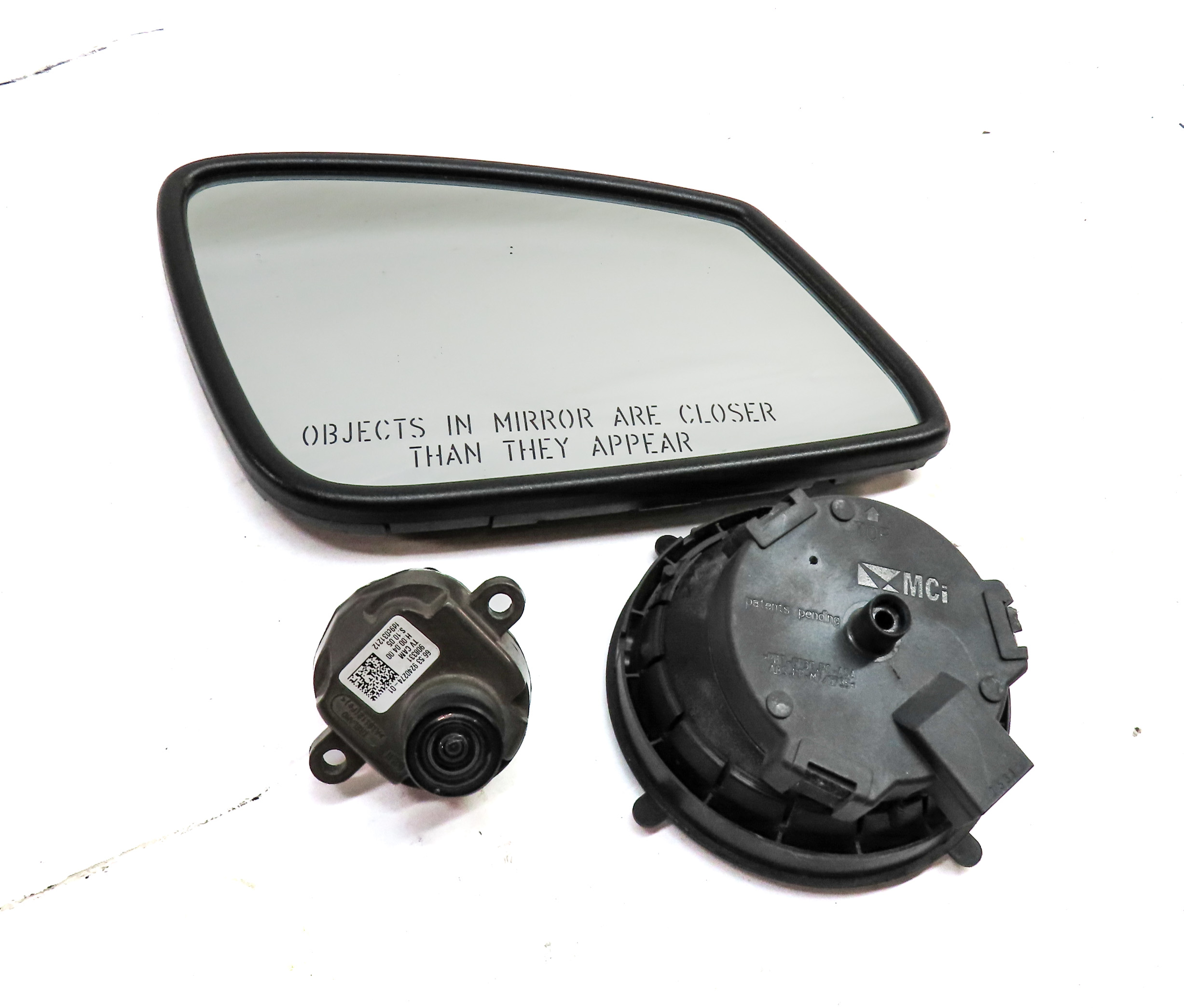BMW FRONT RIGHT PASSENGER DOOR MIRROR GLASS PFOLD MOTOR CAMERA SET/3 — exact item pictured